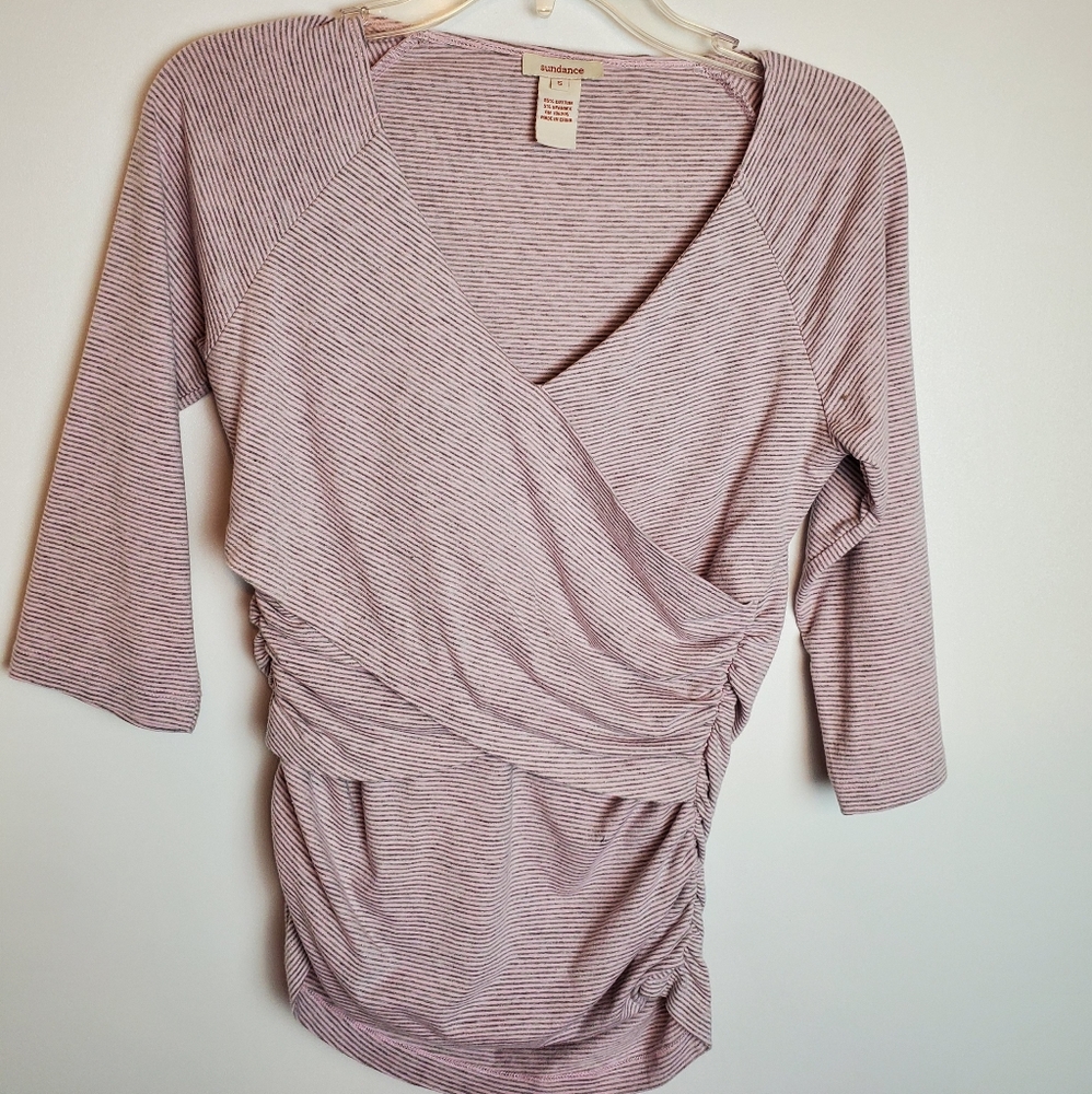 Sundance Ruching Front Crisscross Details Top